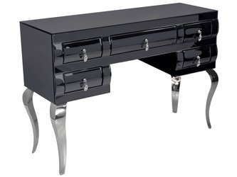 Lustrzana toaletka w odcieniu grafitu glamour 120x42x80 cm 16JS137