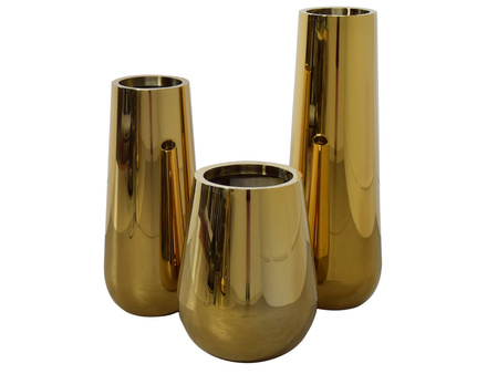 Lustrzana elegancka wysoka złota donica Ø30x90 cm 88296 