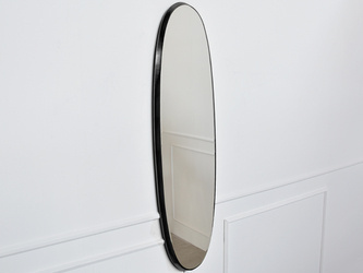 Owalne lustro w czarnej ramie 36x136x3,5 cm 12F-378