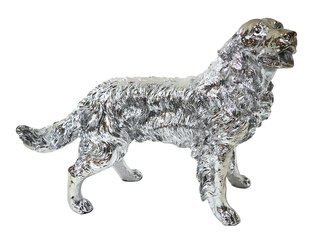 Srebrna figura psa Golden Retriever 54x44x34 cm  A020