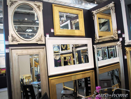 Lustro w złotej drewnianej oprawie 80x100 cm 2231