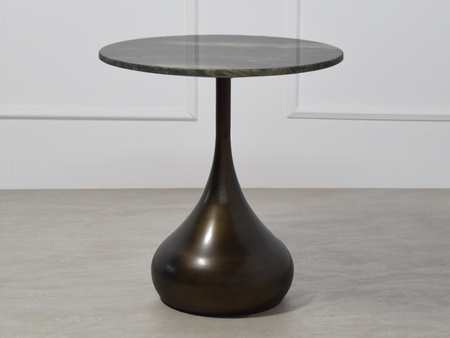 Okrągły stolik marmurowy błyszczący blat Ø50x50 cm C06