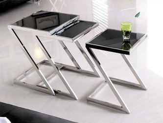 Nowoczesny kwietnik czarne szkło 45x45x56 cm JJ1023