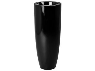 Czarna wysoka donica połysk Ø36x91 cm 8001/3