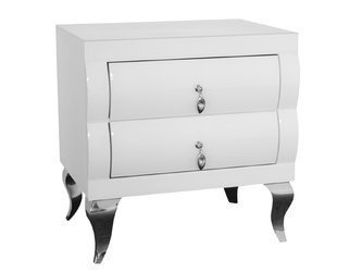 Szafka nocna wykonana z białego szkła 55x42x57 cm 16JS73