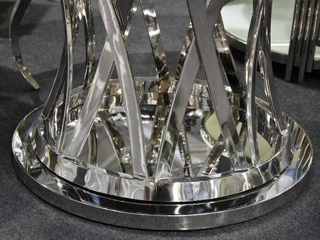 Okrągły stół z dekoracyjną podstawą art deco Ø128x75 cm SJ623/TH371