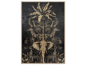 Złoty obraz z egzotycznym motywem 82x122 cm A0879