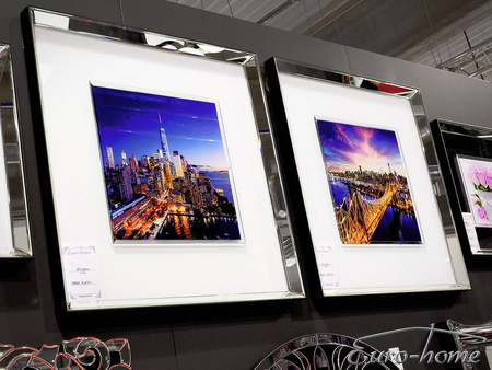 Obraz Nowy York Manhattan lustrzana rama 80x80 cm S41574 