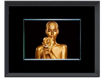 Obraz złota postać kobiety 80x60 cm S72997