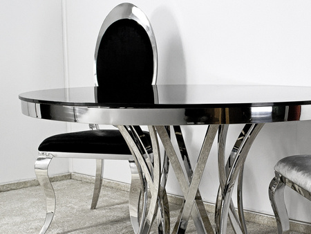 Okrągły stół z dekoracyjną podstawą art deco Ø128x75 cm SJ623/TH371