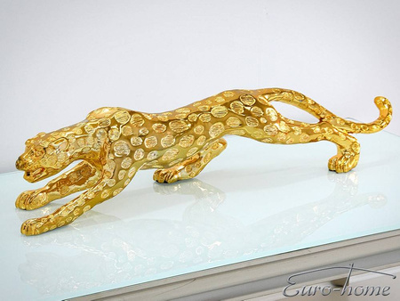 Drapieżna złota figura geparda 48x11x15 cm 1011