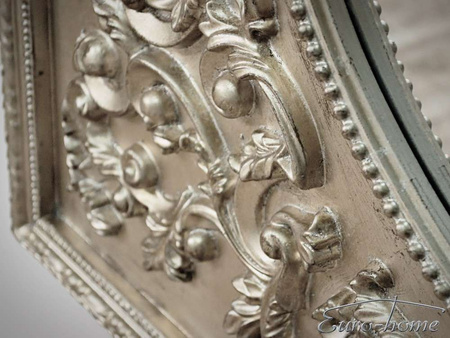 Lustro w srebrnej rzeźbionej oprawie 90x120 cm PU284A