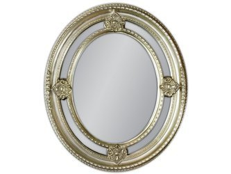 Owalne lustro w srebrnej oprawie 62x72 cm PU027