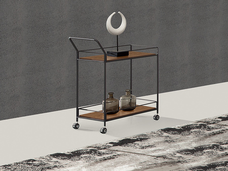 Mobilny barek drewniane blaty 80x40x91 cm N6412