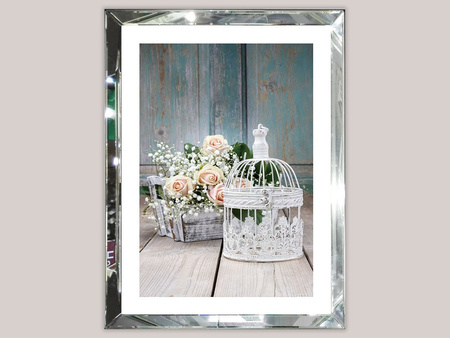 Sielski obraz w ramie lustrzanej 60x80 cm S22298