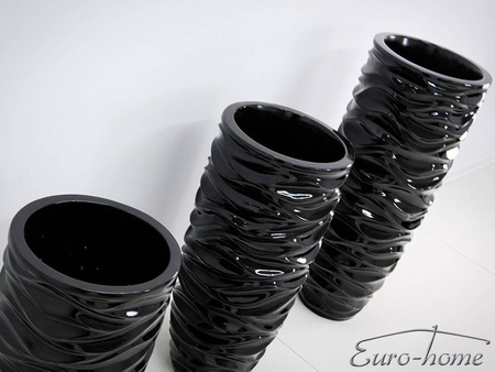Czarna wysoka donica 91x37cm 2028/4