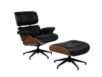 Skórzany fotel obrotowy z podnóżkiem Lounge Chair & Ottoman 87x85x92 cm X040