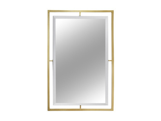 Lustro w stalowej złotej oprawie 100x120 cm LW6853