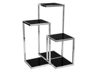 Wysoki kwietnik czarne szkło 38x38x54 cm JJ1039