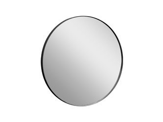 Okrągłe lustro w czarnej oprawie Ø80x4 cm 16F-572
