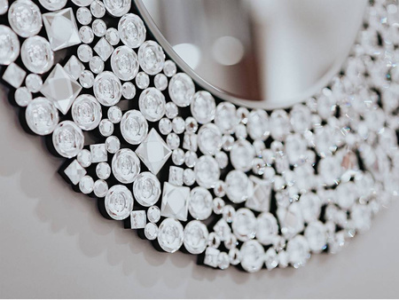 Lustro glamour w okrągłej luksusowej ramie 90 cm 16JZ03