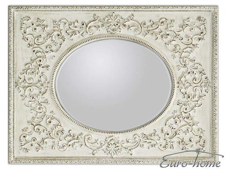 Lustro w białej rzeźbionej oprawie 90x120 cm PU284A