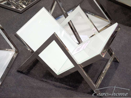 Biały szklany gazetowik 60x35x40 cm  JJ1016