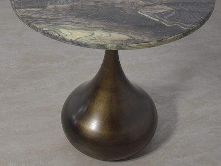 Okrągły stolik marmurowy błyszczący blat Ø50x50 cm C06