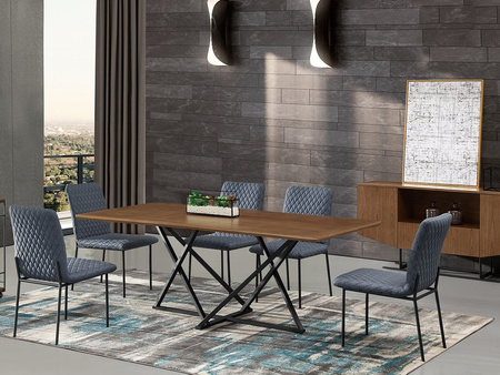 Tapicerowane pikowane krzesło do salonu  46x49x90 cm N6278