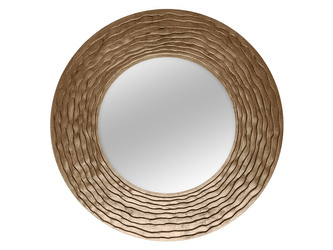 Okrągłe lustro w kolorze szampańskiego złota Ø100 cm PU442
