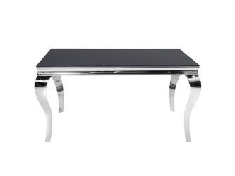 Stół z marmurowym czarnym blatem modern barock 200x100x75 cm CT/TH306-1