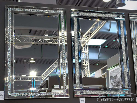 Lustro rama kryształki grafit glam 60x90 TM8023