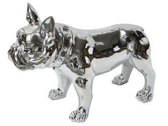 Srebrna figura buldog 64x54x29 cm A216