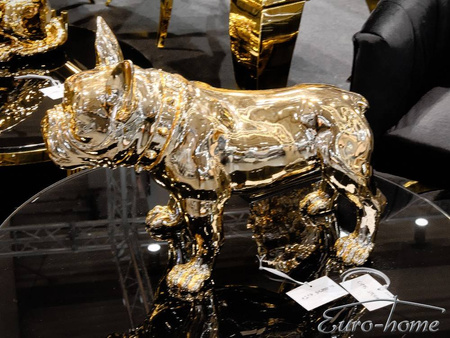 Złota figura buldog 64x54x29 cm A216