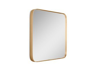 Zaokrąglone lustro retro w złotej oprawie 51 x 61 cm 16F-571