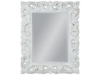 Lustro w białej przecieranej ramie 80x100 cm PU058