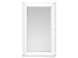 Lustro w giętej białej szklanej ramie 90x150 cm 15JZ191