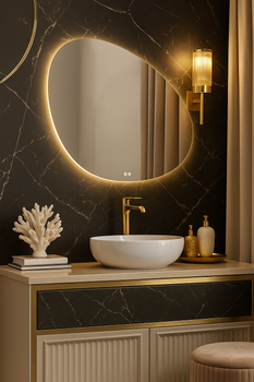 Asymetryczne lustro łazienkowe LED 50x80 cm 23TMB001