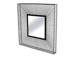 Lustro w ramie ze stalowych czarnych drucików 90x90x9,5 cm TOYJ19-214