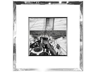 Obraz czarno- białe zdjęcie łodzi  55x55 cm S51059A