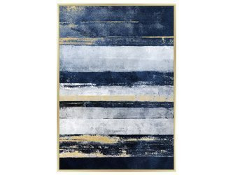 Obraz złoto-granatowa abstrakcja 104x144 cm A0407
