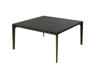 Nowoczesny stolik kawowy blat matowy marmur miedź rustykalna 90x90x46 cm CF209