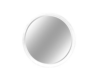 Okrągłe fazowane lustro w białej ramie średnica 60 cm 12F-361