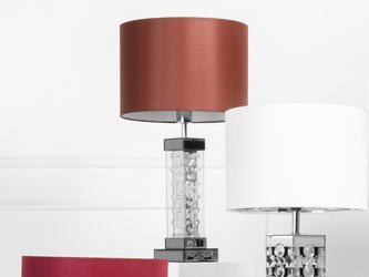 Lustrzana lampa z kryształkami 13x13x46 cm 15JS0009