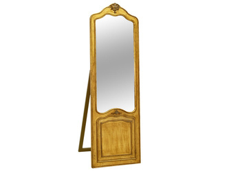 Buduarowe drewniane złote lustro stojące 55x170 cm 21349