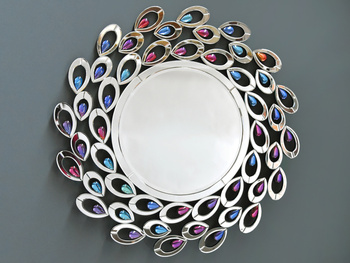 Owalne lustro kolorowe łezki "pawie oko" JS92