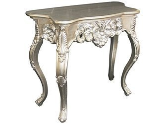 Srebrna drewniana konsola 83x37x74 cm M58-1