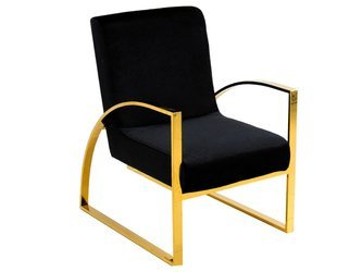Złoto-czarny welurowy fotel 86x65x92 cm FC42 