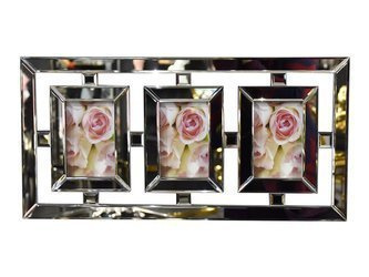 Lustrzana ramka trzy zdjęcia (10x15cm) 60x30 cm PM1