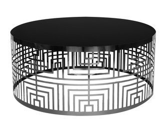 Okrągły stolik kawowy z czarnym blatem Ø90x48 cm CJ936